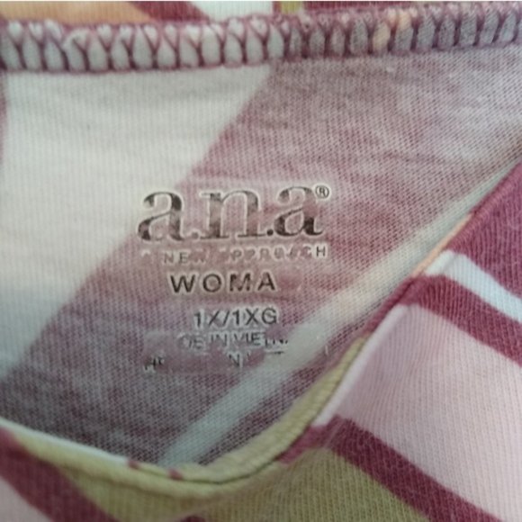 A.N.A Pink and Mauve Swirl Print Swing Short Sleeve Shirt Size 1X - Picture 6 of 8